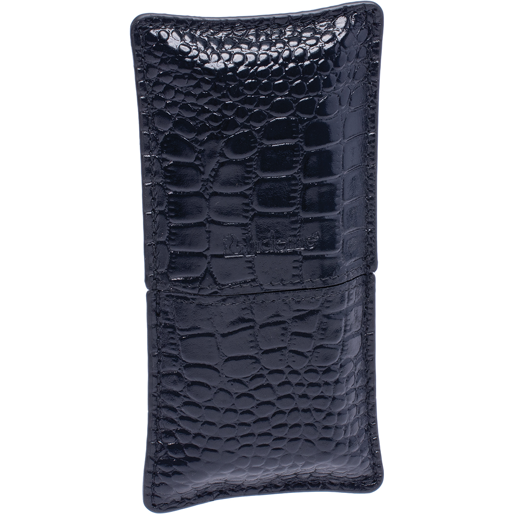 CREASING CIGAR CASE - BLACK ALLIGATOR PRINT