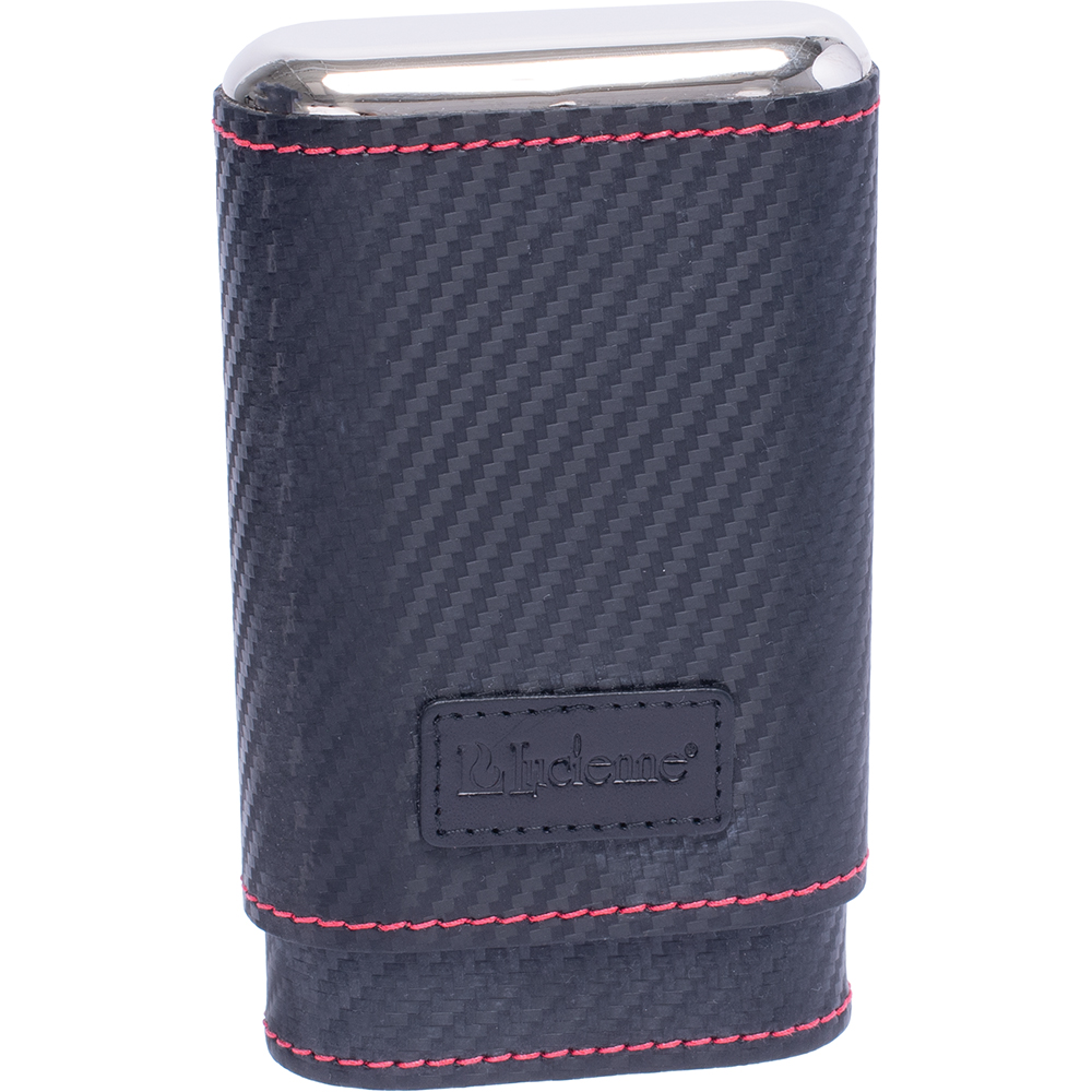 CEDAR LINED CIGAR CASE - BLACK CARBON FIBER