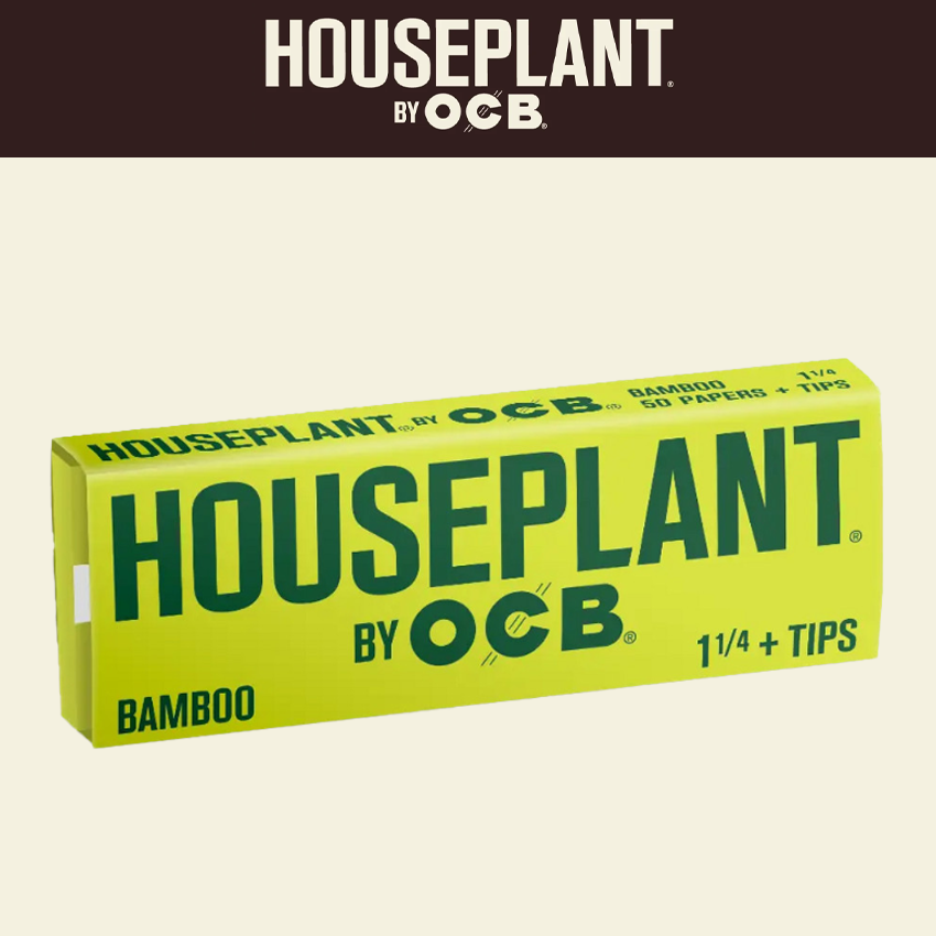 HOUSEPLANT BY OCB 1 1/4 + TIPS BAMBOO PAPER 50-PACK - DISPLAY OF 24