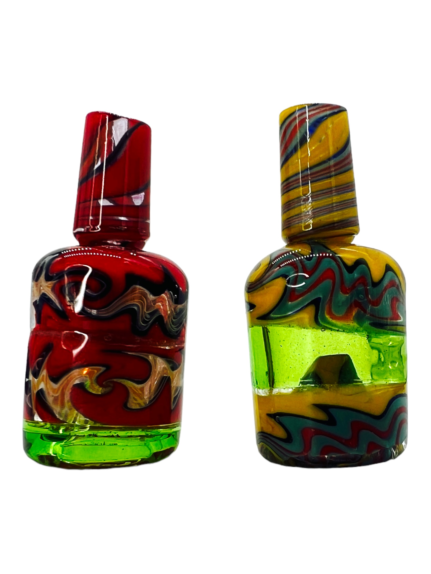 METRIX SWIRL FUMED TRASNPARENT BOWL ASSORTED COLOR 3" - BAG OF 10