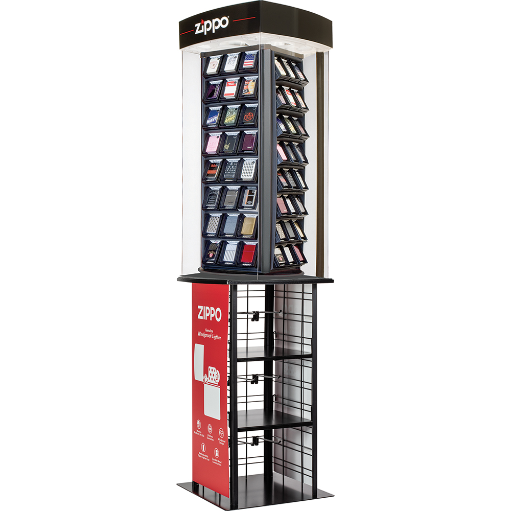 ZIPPO PRE-PACK KIT W/ 24CT FLUID, FLINTS, WICKS - DISPLAY OF 75