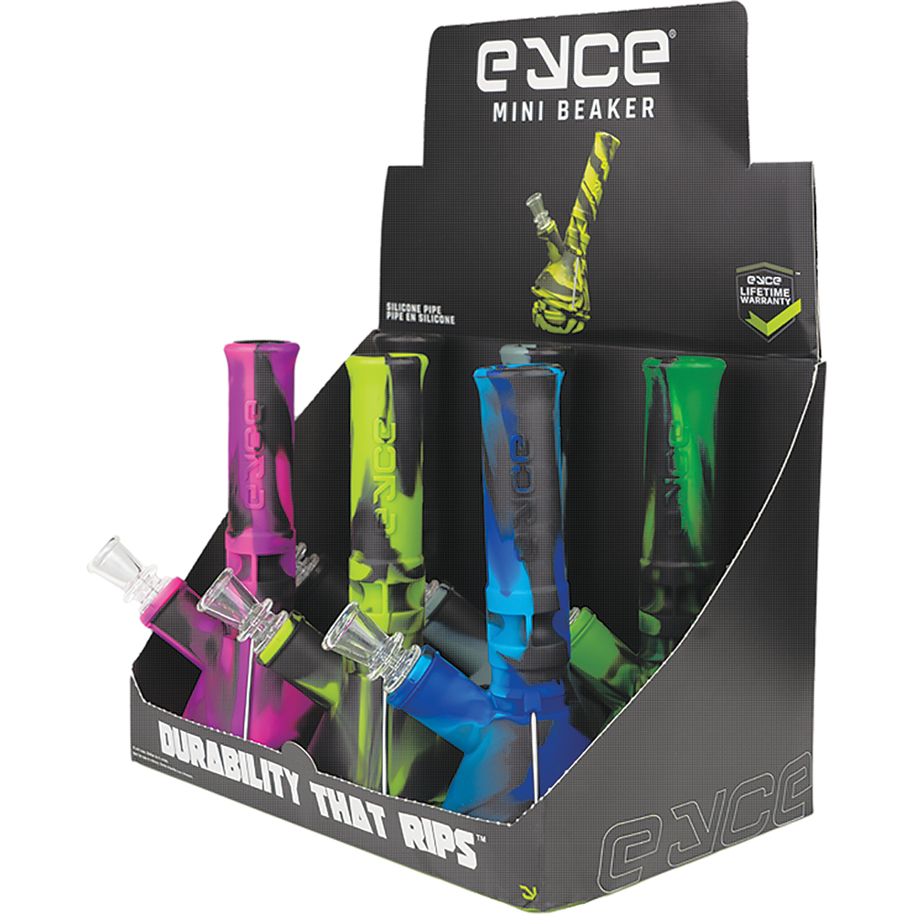 EYCE - MINI BEAKER SILICONE WATERPIPE - DISPLAY OF 6