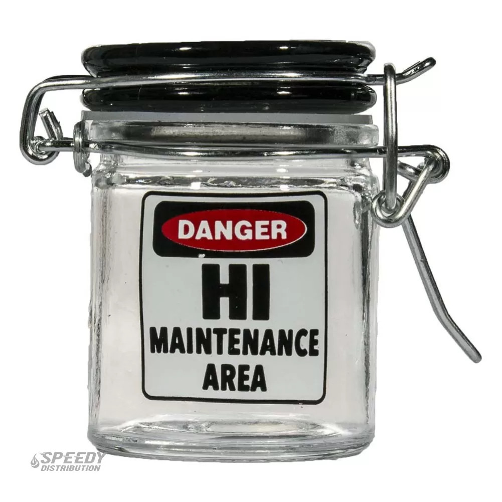 DANGER HI MAINTENANCE DESIGN MINI STASH JAR - DISPLAY OF 3