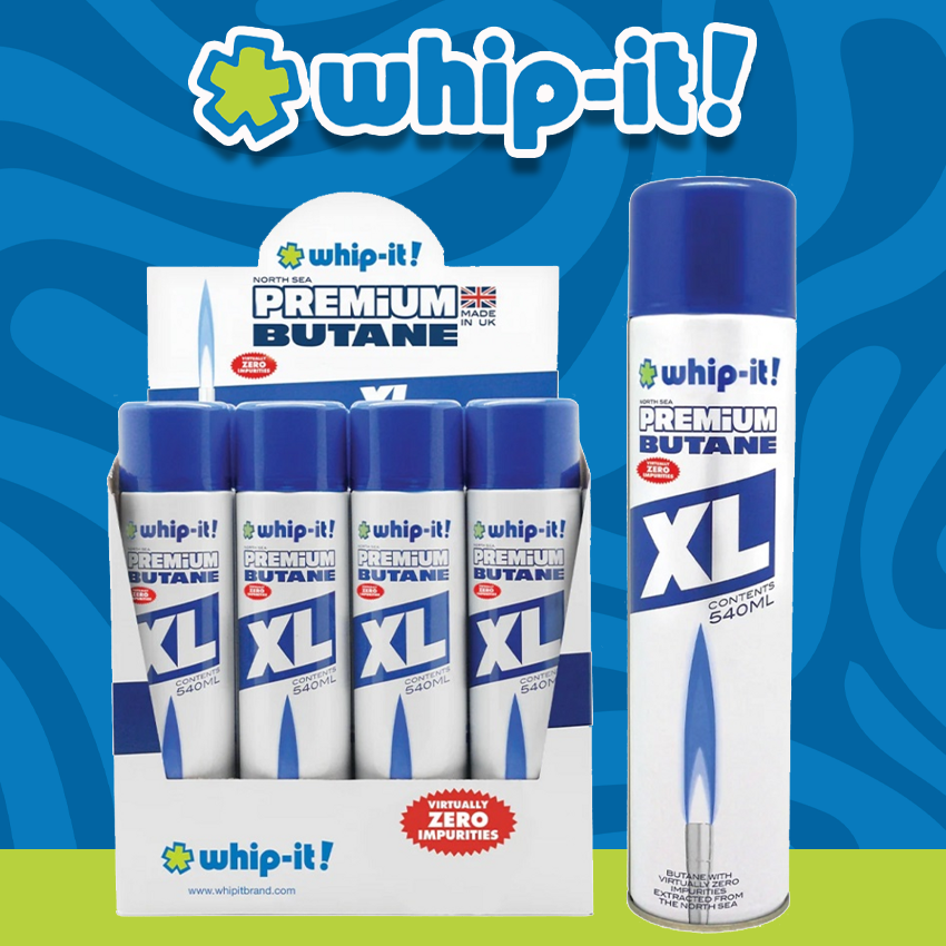 WHIP IT PREMIUM XL BUTANE 540ML - DISPLAY OF 12