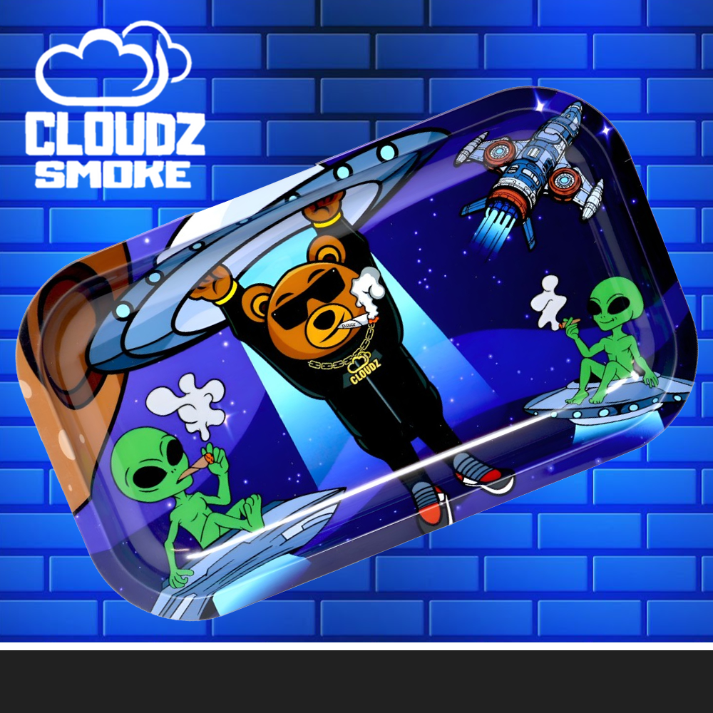 ALIEN CLOUDZ MEDIUM ROLLING TRAY - 1CT