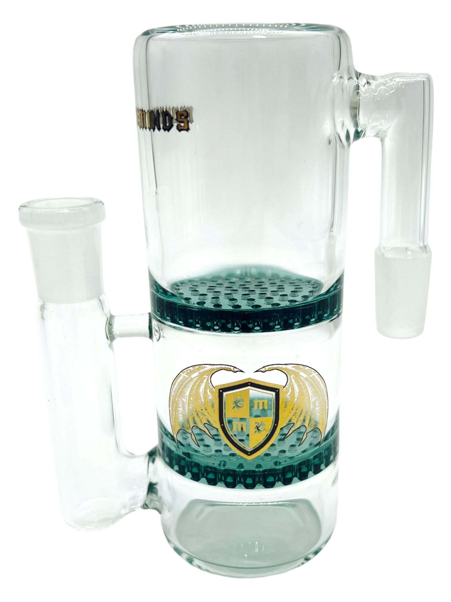MONSTER MINDS HONEYCOMB PERC ASH CATCHER 90 DEGREE 14MM ASSORTED COLOR