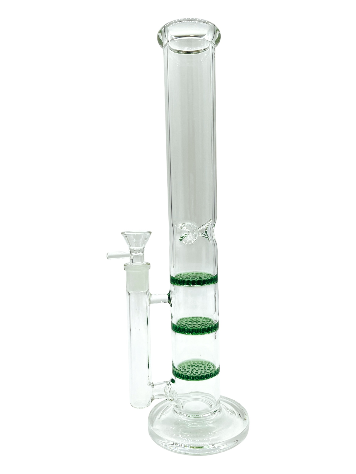 TRIPLE HONEYCOMB PERC STRAIGHT WATERPIPE ASSORTED COLOR 14"