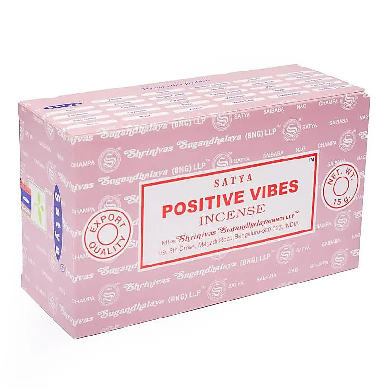 SATYA - POSITIVE VAIBES INCENSE STICKS - DISPLAY OF 12