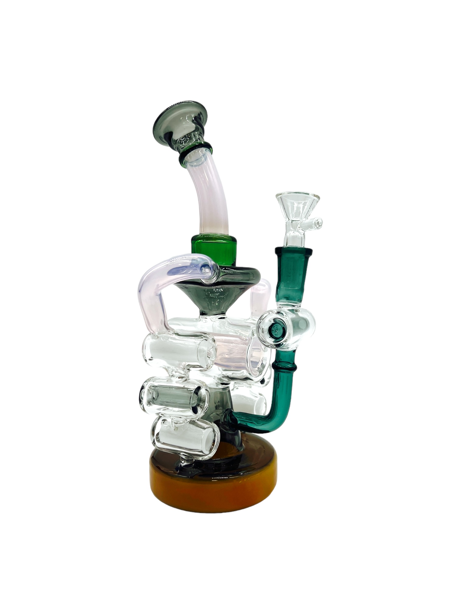 MULTI COLOR CYLINDERS RECYCLER WATERPIPE 9"