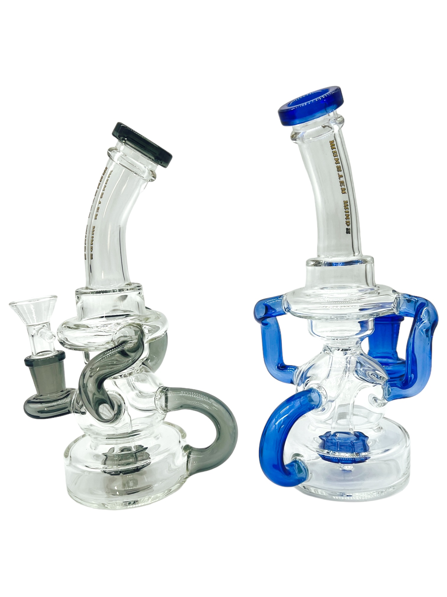 MONSTER MINDS RECYCLER GLASS WATERPIPE ASSORTED COLOR 8"