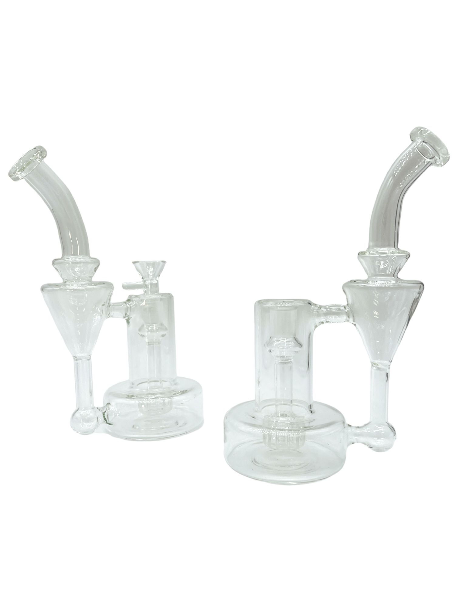 DISC PERC CONE RECYCLER GLASS WATERPIPE ASSORTED COLOR 8.5"