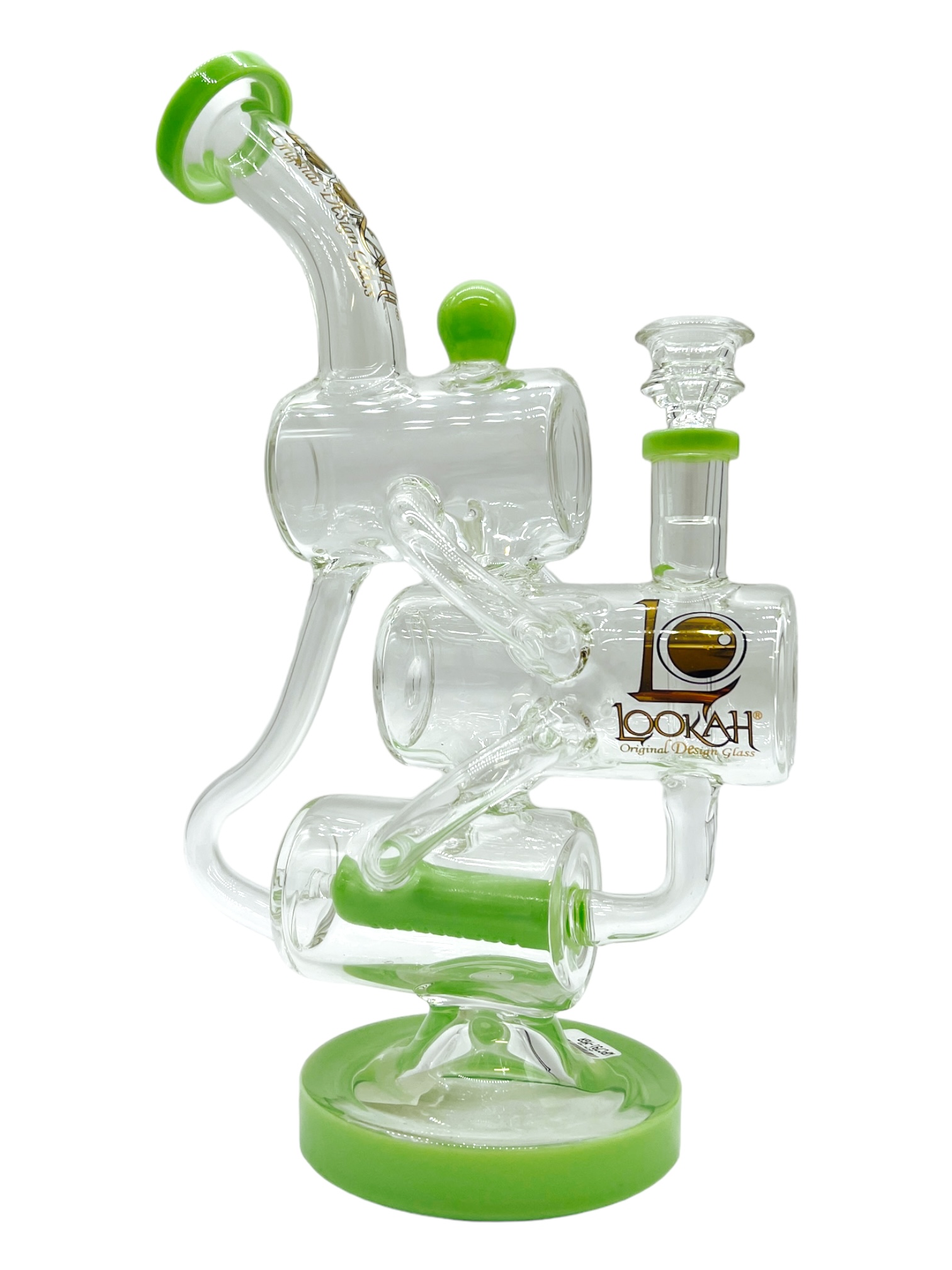 LOOKAH TRIPLE PERC RECYCLER WATERPIPE ASSORTED COLOR 11"