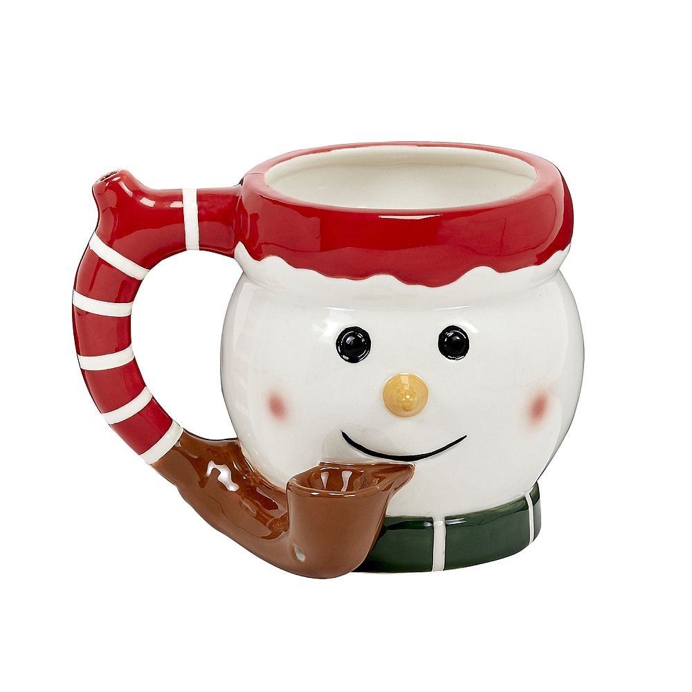 SNOWMAN ROAST & TOAST MUG CERAMIC HANDPIPE
