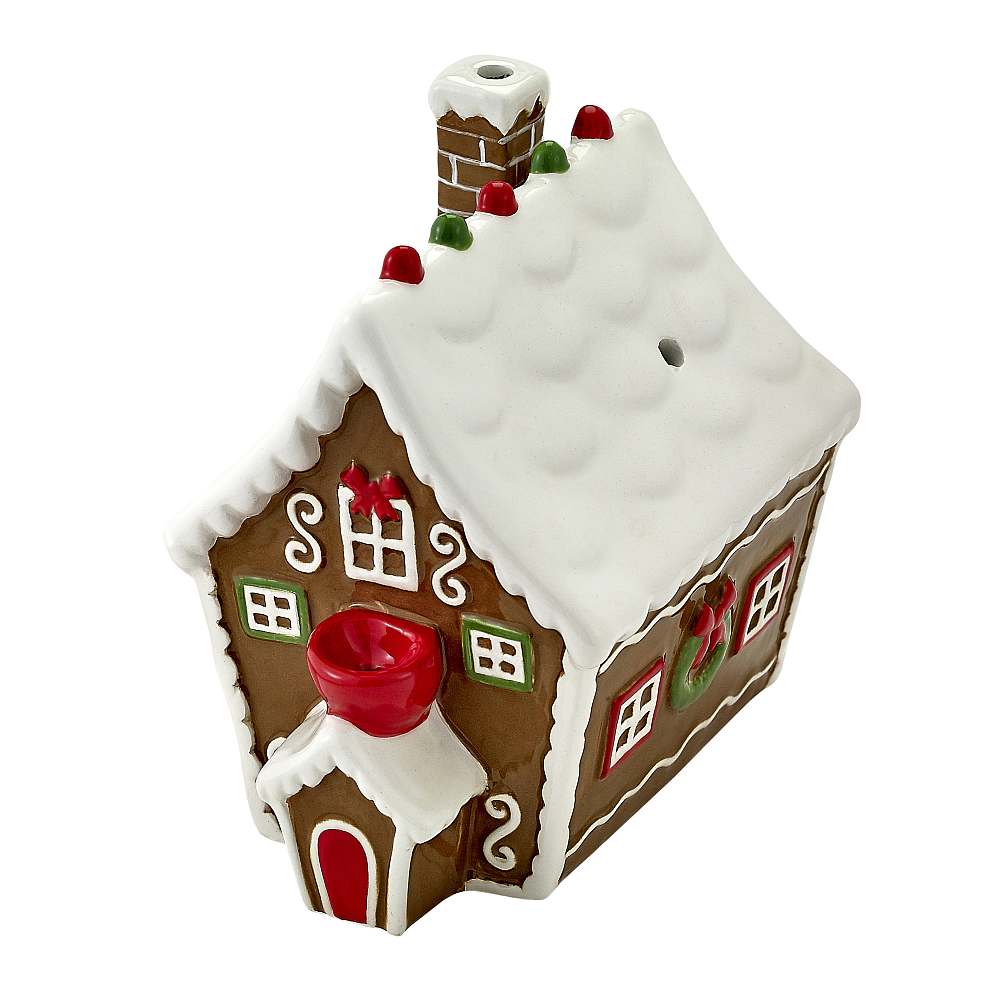 HOLIDAY GINGERBREAD HOUSE CERAMIC HANDPIPE