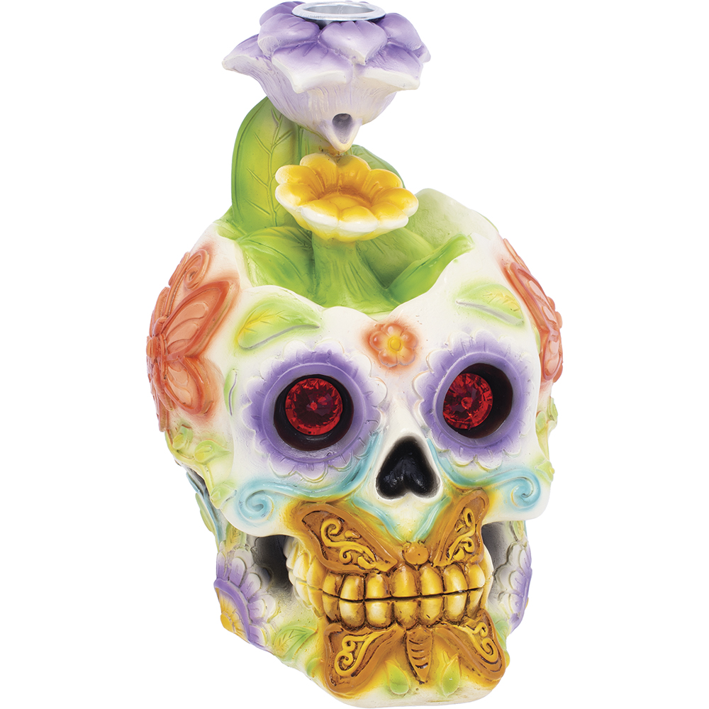 FLOWER SKULL BACKFLOW CONE BURNER 6"