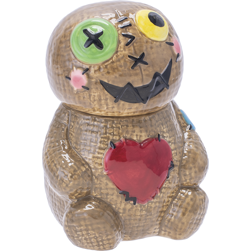 VOODOO DOLL CERAMIC STASH JAR 6"
