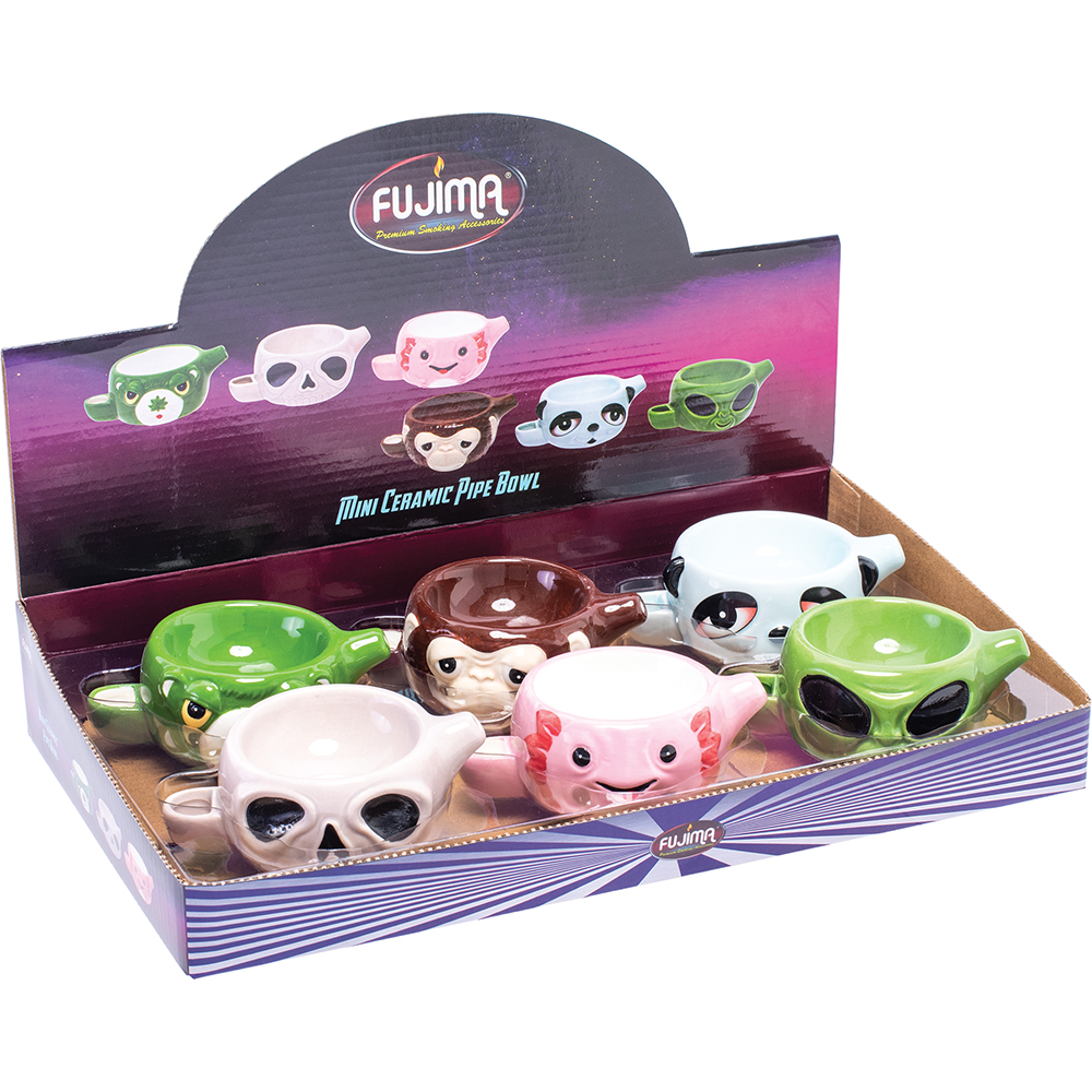 PIPE BOWL MINI - STONED FACES - DISPLAY OF 6
