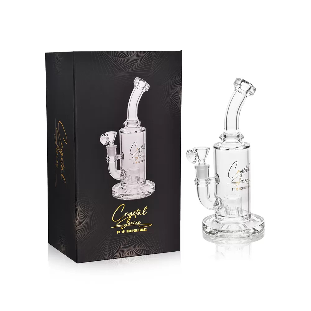 CRYSTAL SERIES BY HPG - 10" REINFORCED SLIT CUT PERC WATER PIPE