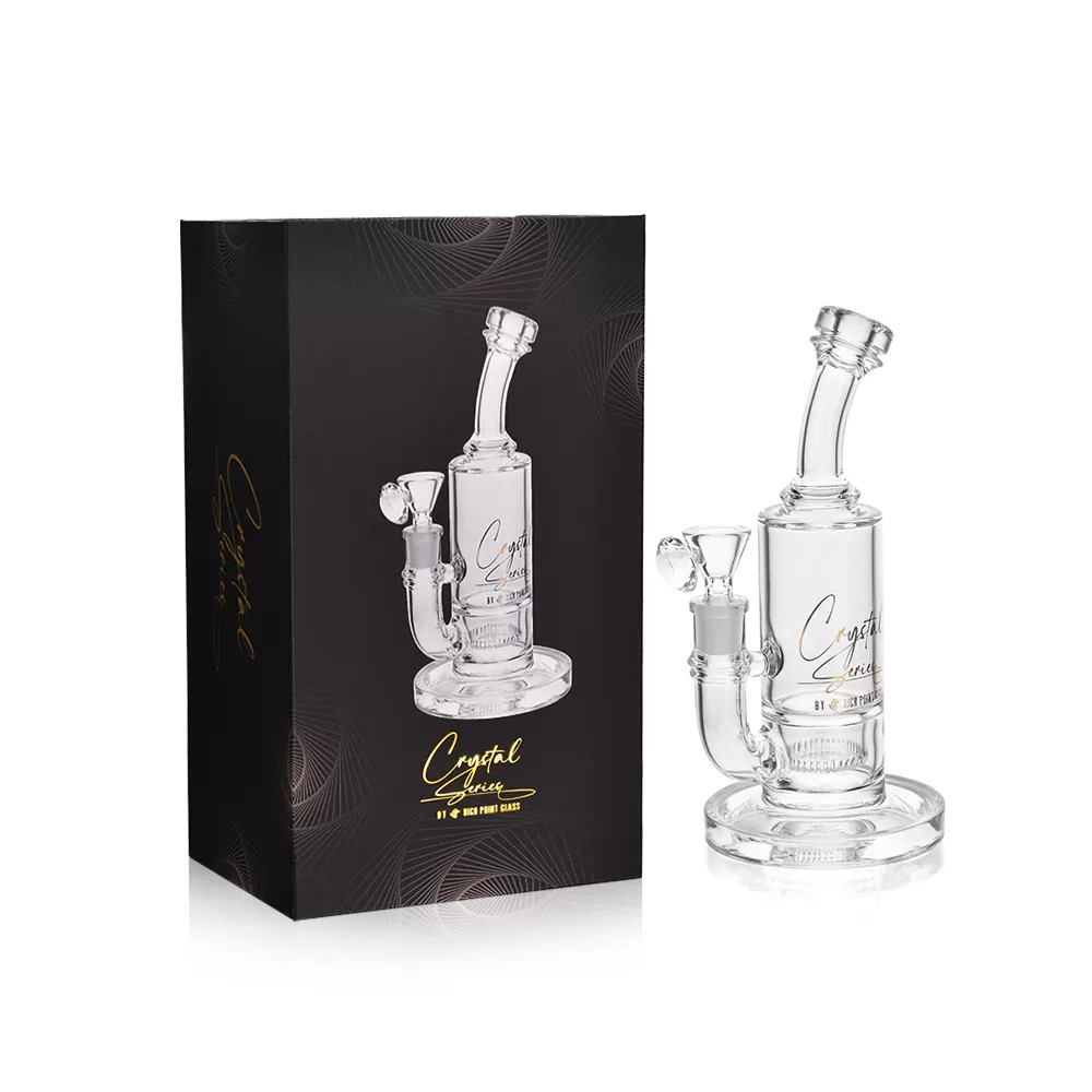 CRYSTAL SERIES BY HPG - 9.5" SLIT BUCKET PERC STRAIGHT WATER PIPE