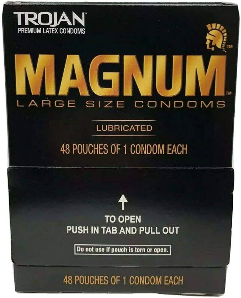 TROJAN MAGNUM LARGE CONDOMS - DISPLAY OF 48