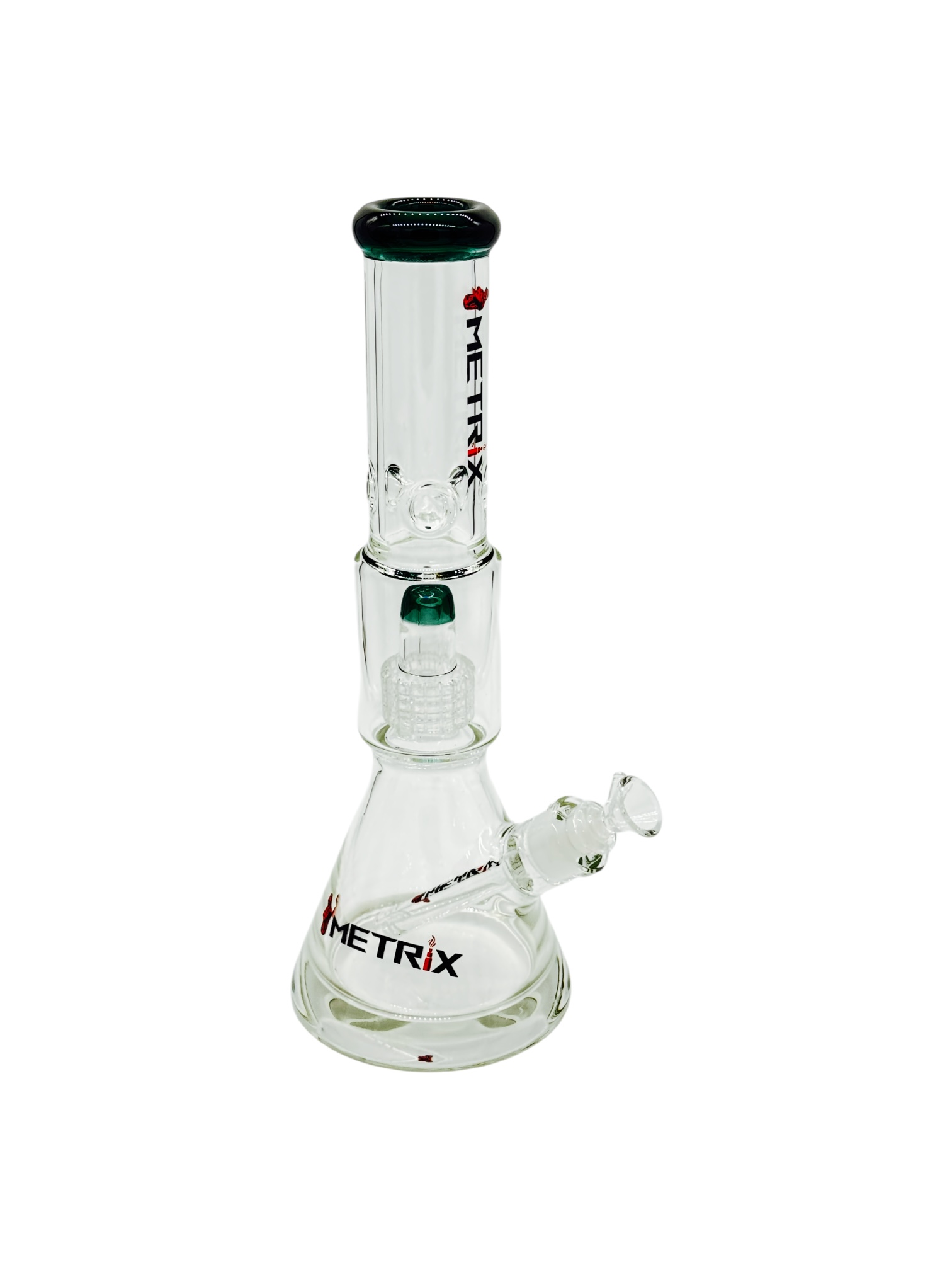 METRIX TRIPLE DISC PERC DOWNSTEM WATERPIPE ASSORTED COLOR 14.5"