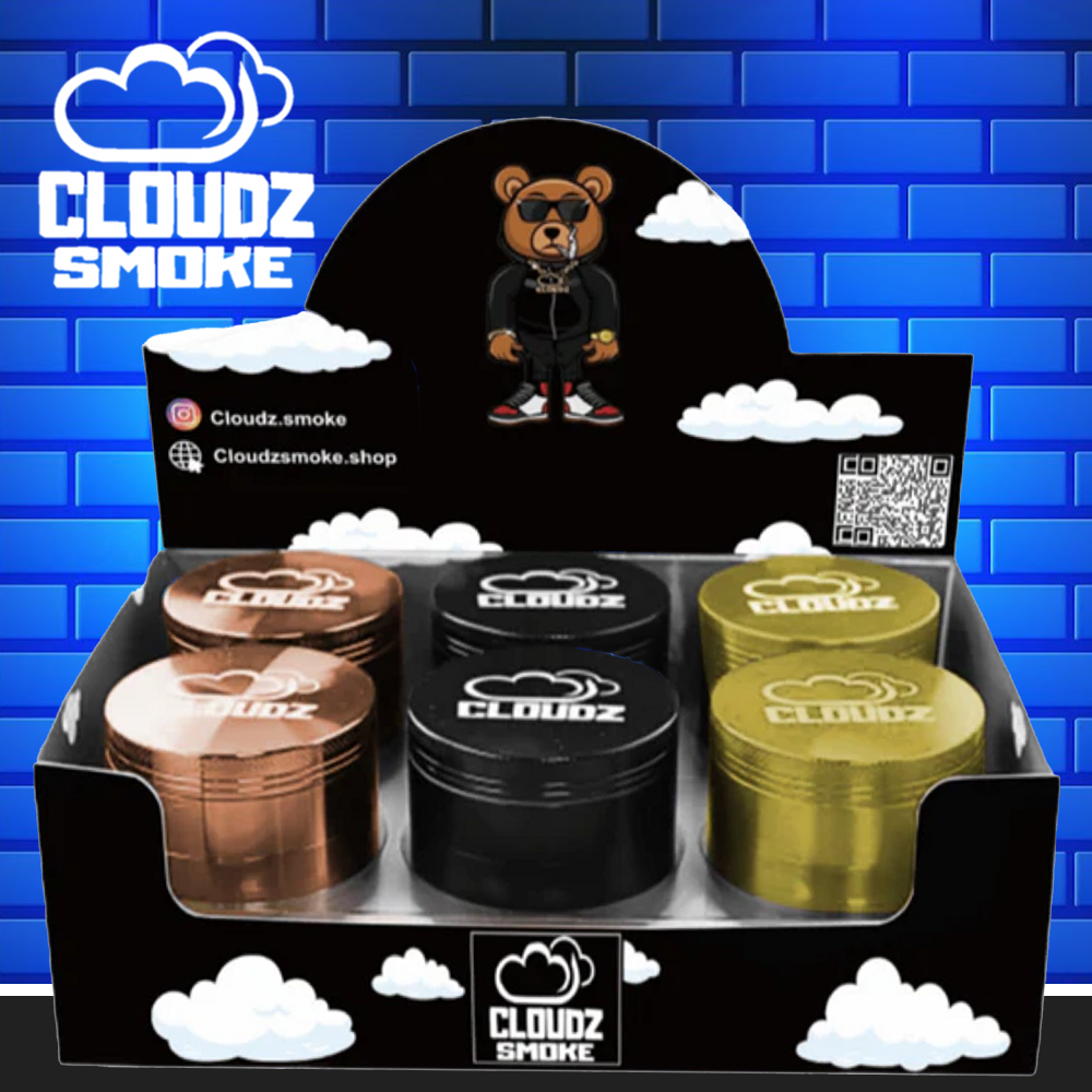 CLOUDZ SMOKE 55MM PLATINUM EDITION GRINDER - DISPLAY OF 6