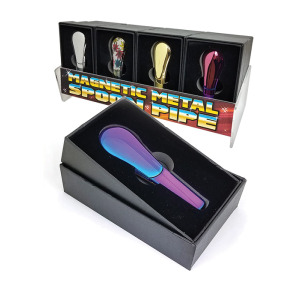 MAGNETIC METAL SPOON PIPE - DISPLAY OF 12