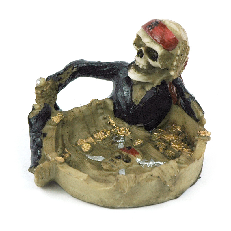 HANDMADE CLAY ASHTRAY SKULL (XH6066)