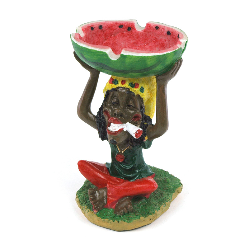 HANDMADE CLAY ASHTRAY JAMAICAN WATERMELON (XH6170)