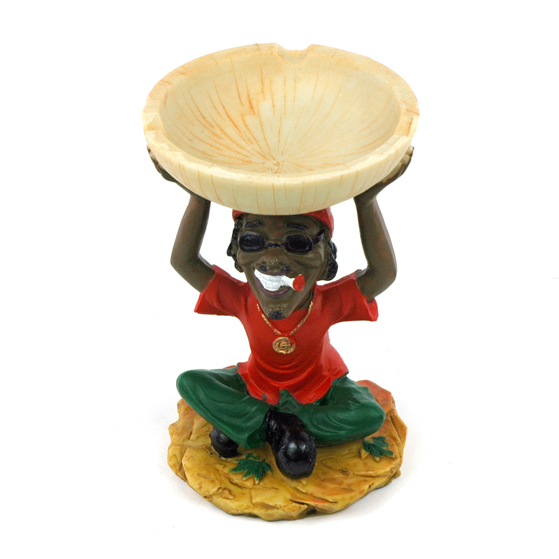 HANDMADE CLAY ASHTRAY JAMAICAN (XH6114)
