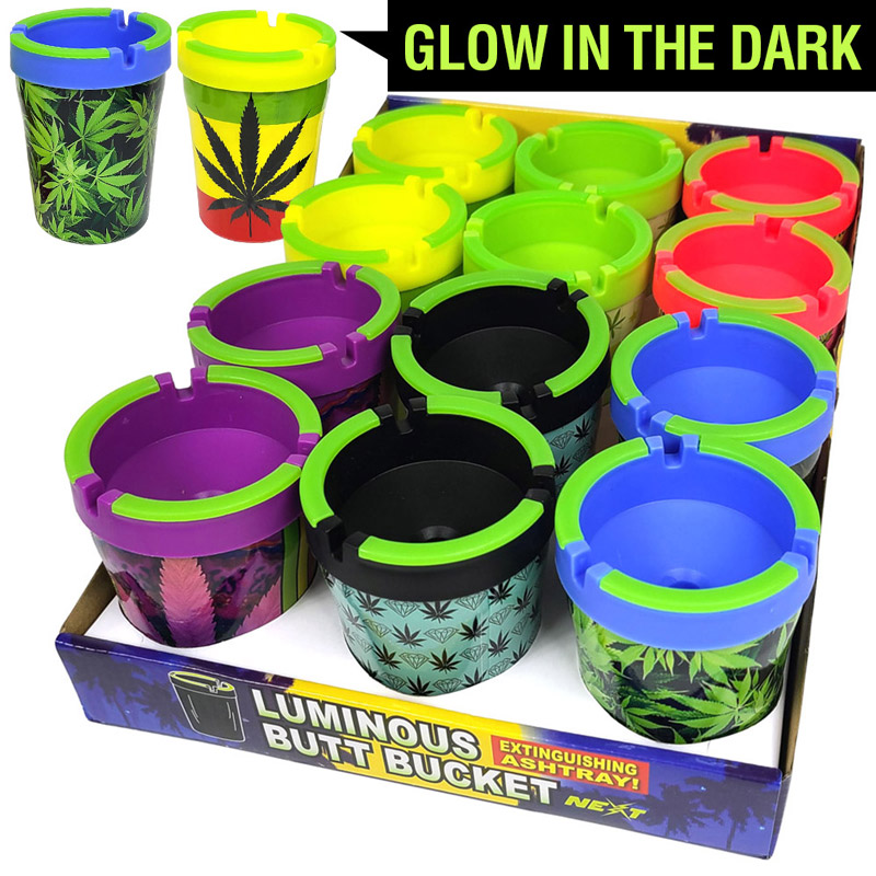 NEXT LUMINOUS JUMBO BUTT BUCKET ASSORTED DESIGN - DISPLAY OF 12