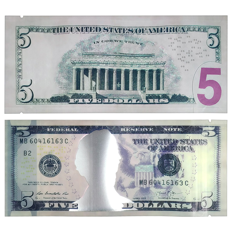 SMELL PROOF BAGS 3.5G $10 BILL - BAG OF 50 COUNT - (BMN-6)