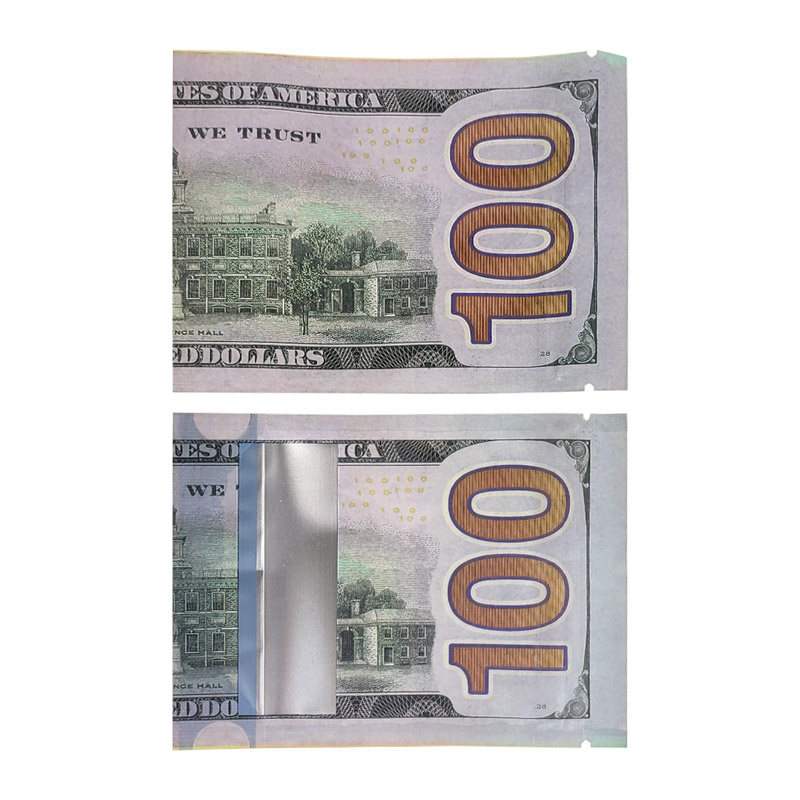SMELL PROOF BAGS 3.5G $100 BILL #5 - BAG OF 50 COUNT - (BMN-1)