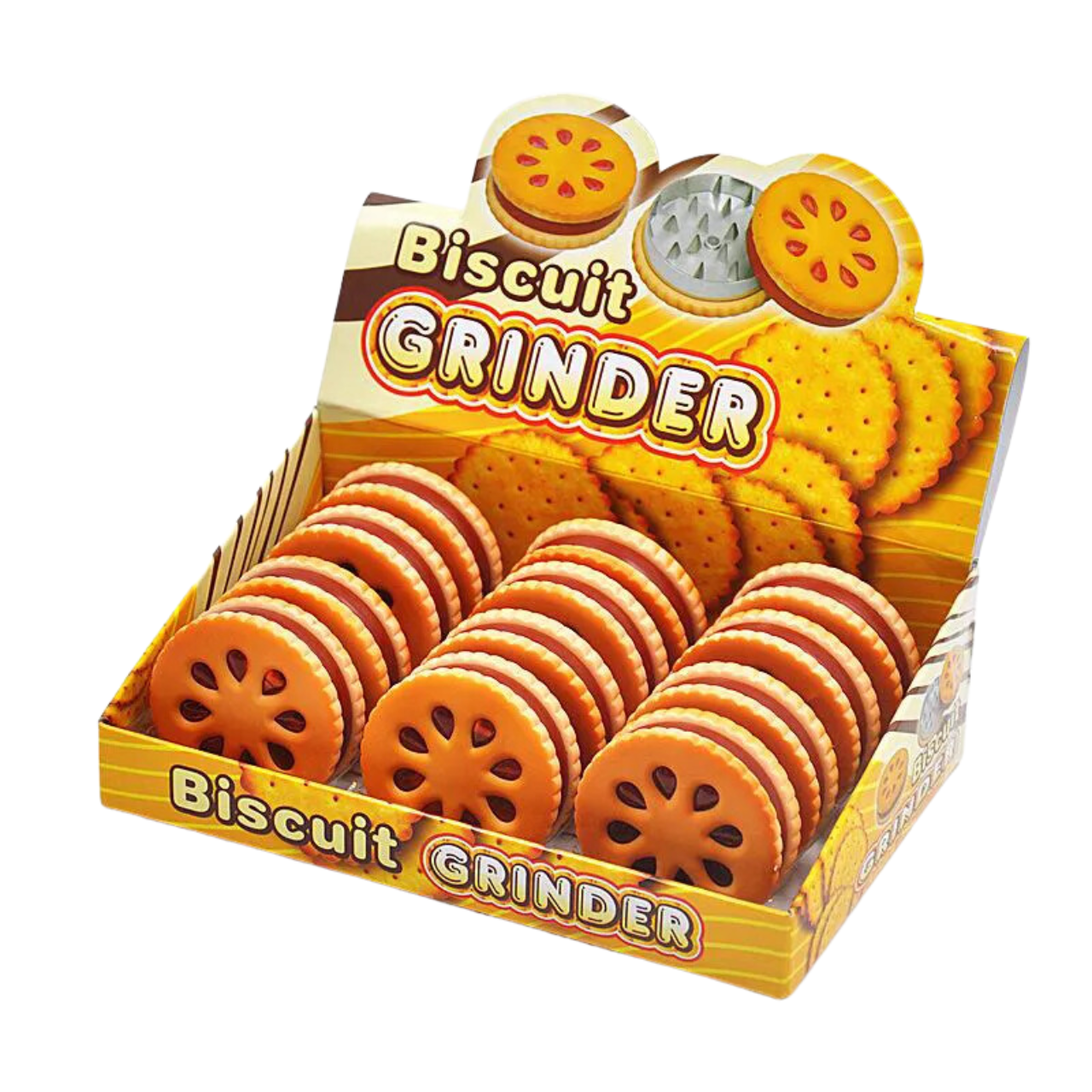BISCUIT GRINDER 55MM 2 PART GRINDER - DISPLAY OF 12