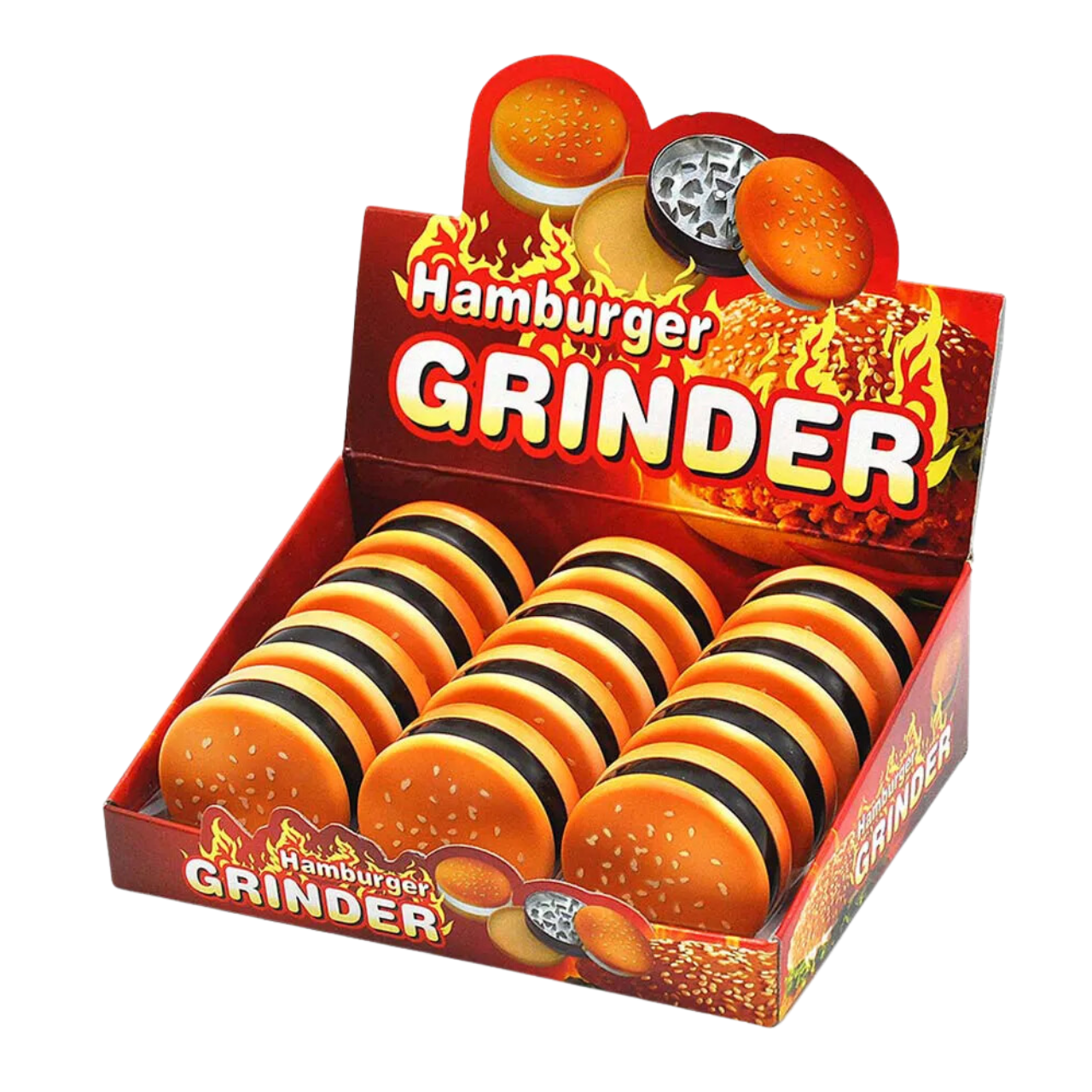 HAMBURGER GRINDER 55MM 3 PART GRINDER - DISPLAY OF 12