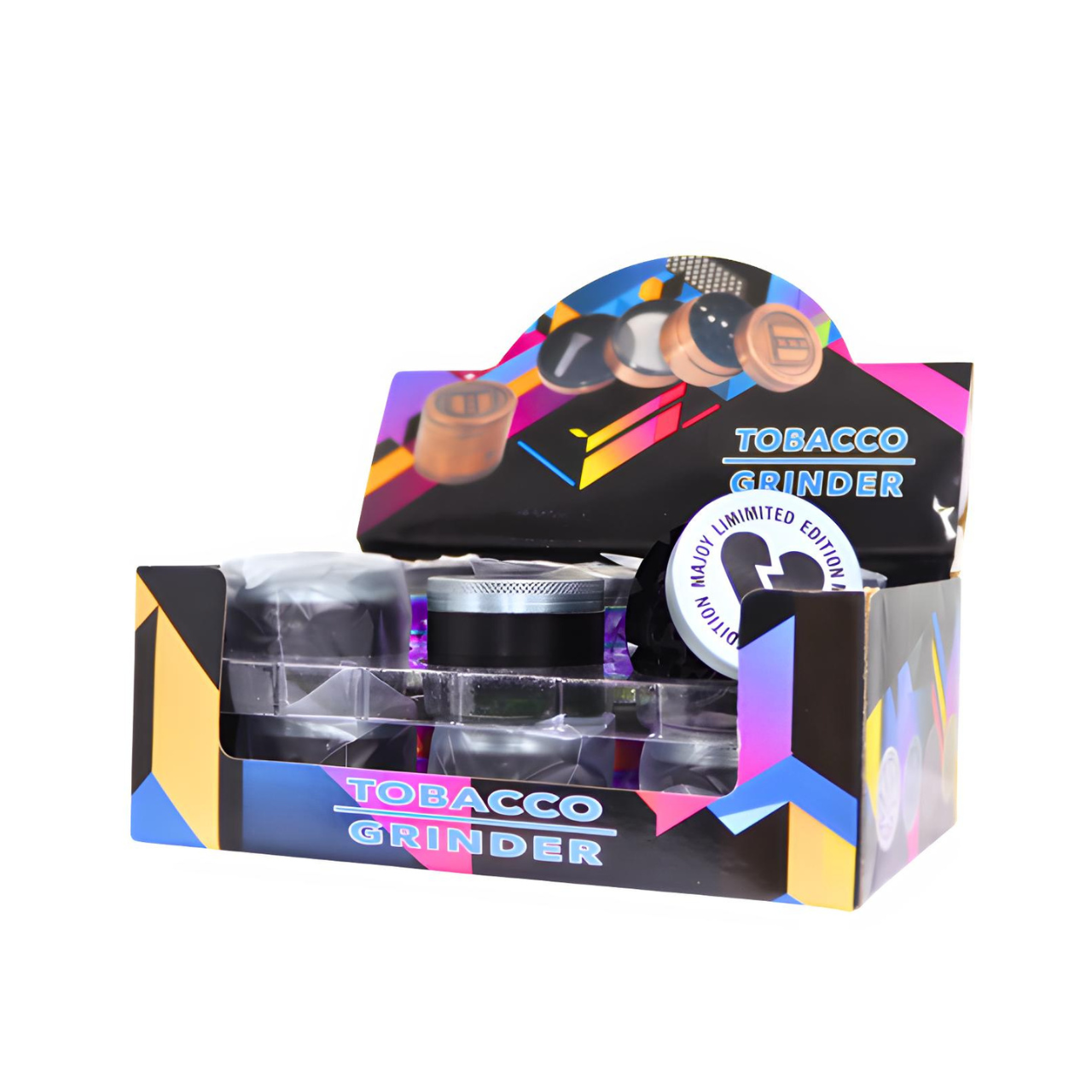 TOBACCO GRINDER 50MM 4 PART GRINDER - DISPLAY OF 12