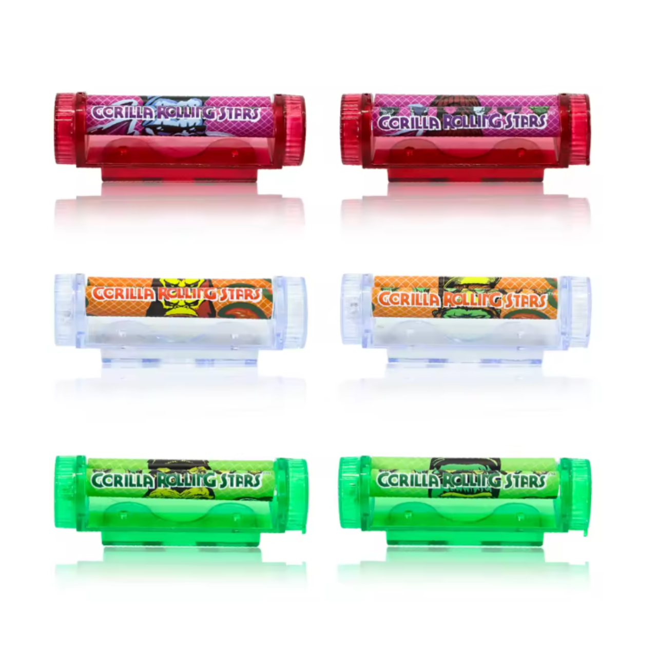 GORILLA ROLLING STARS 85MM ROLLING MACHINE ASSORTED COLORS - DISPLAY OF 12