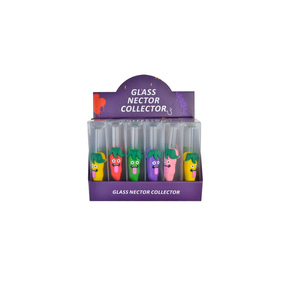 GLASS SILICONE NECTOR COLLECTOR - DISPLAY OF 24