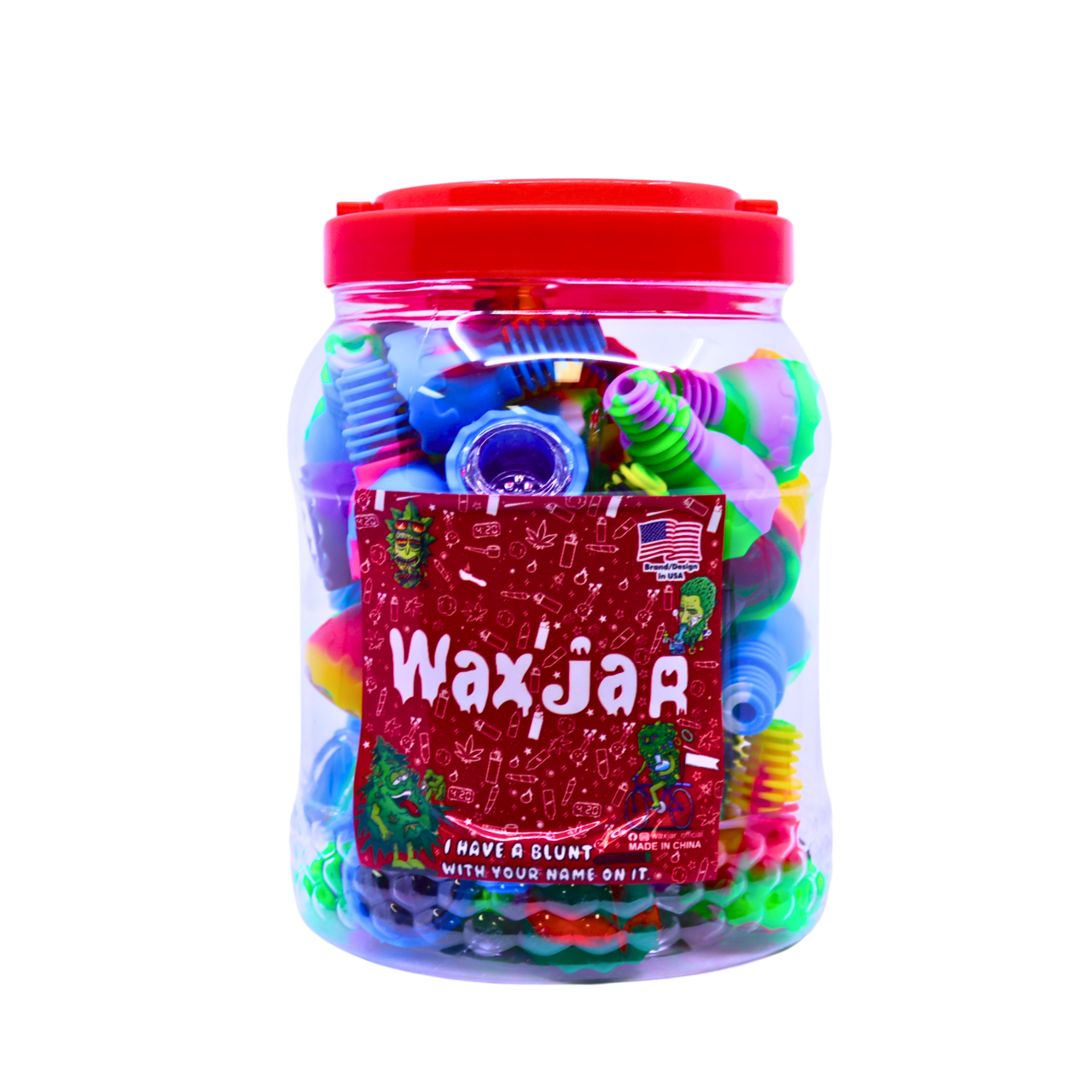 WAX JAR SILICONE BOWL CARB CAP 2 IN 1 - JAR OF 50