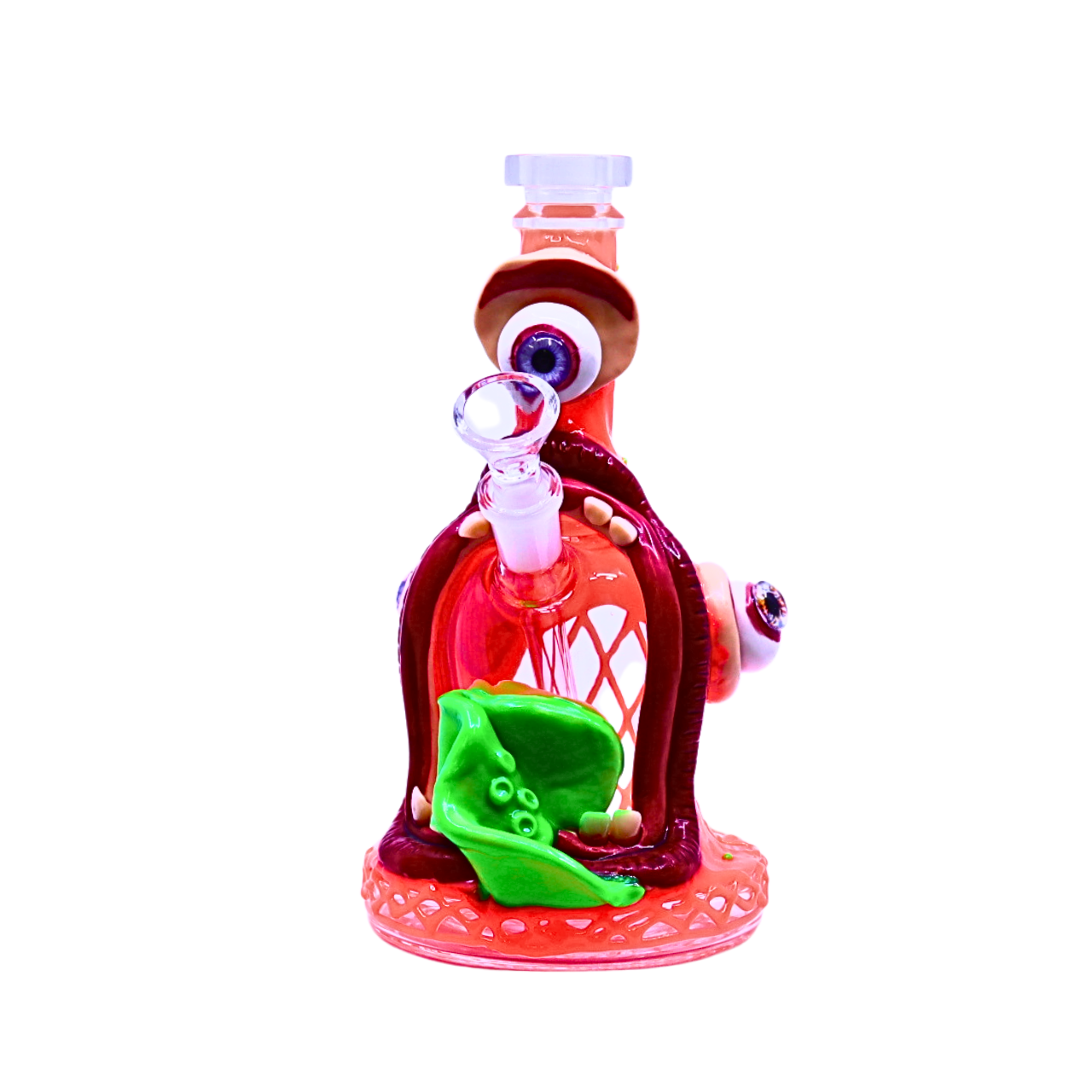 PREMIUM GLASS 8" WATERPIPE MONSTER EYE DESIGN ASSORTED COLORS