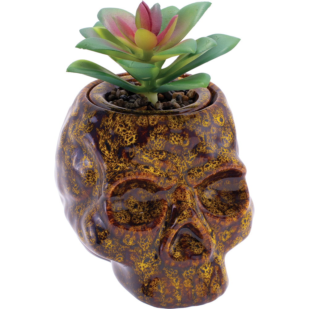 YELLOW SKULL PLANTER STASH JAR 4.5"
