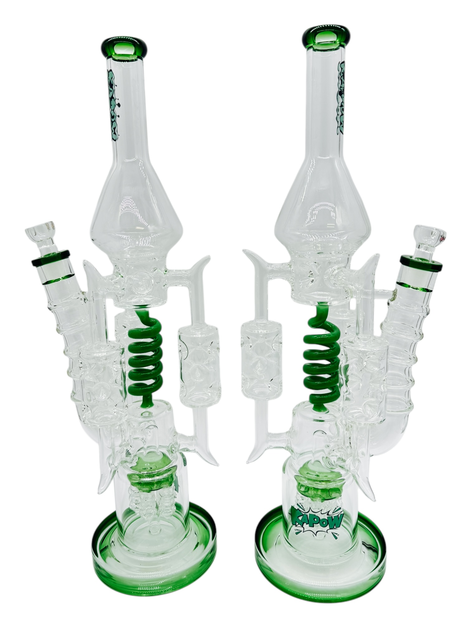 KAPOW MULTI PERC SWISS RECYCLERS TALL WATERPIPE 20"