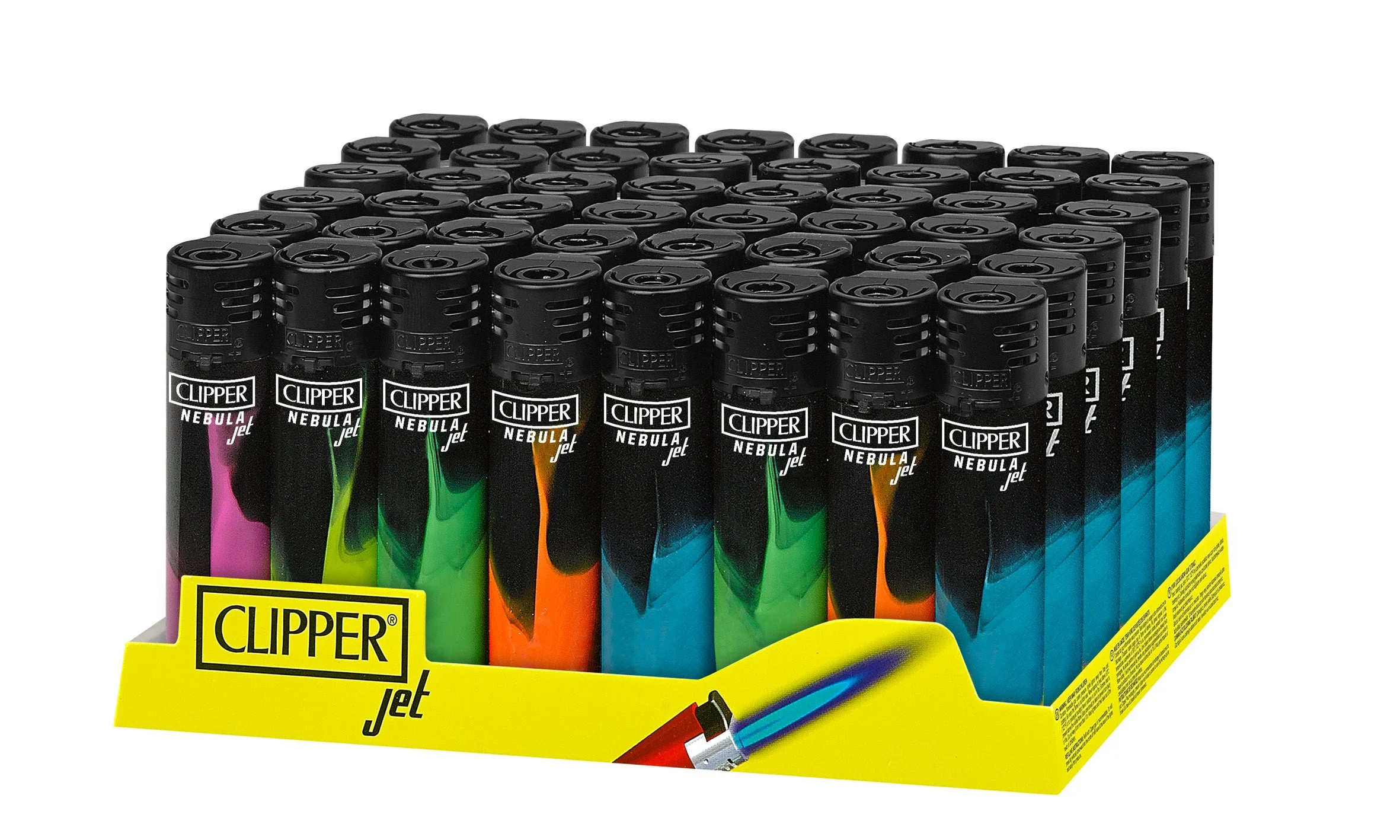 CLIPPER LIGHTERS CKJ11 JET DARK NEBULA - DISPLAY OF 48