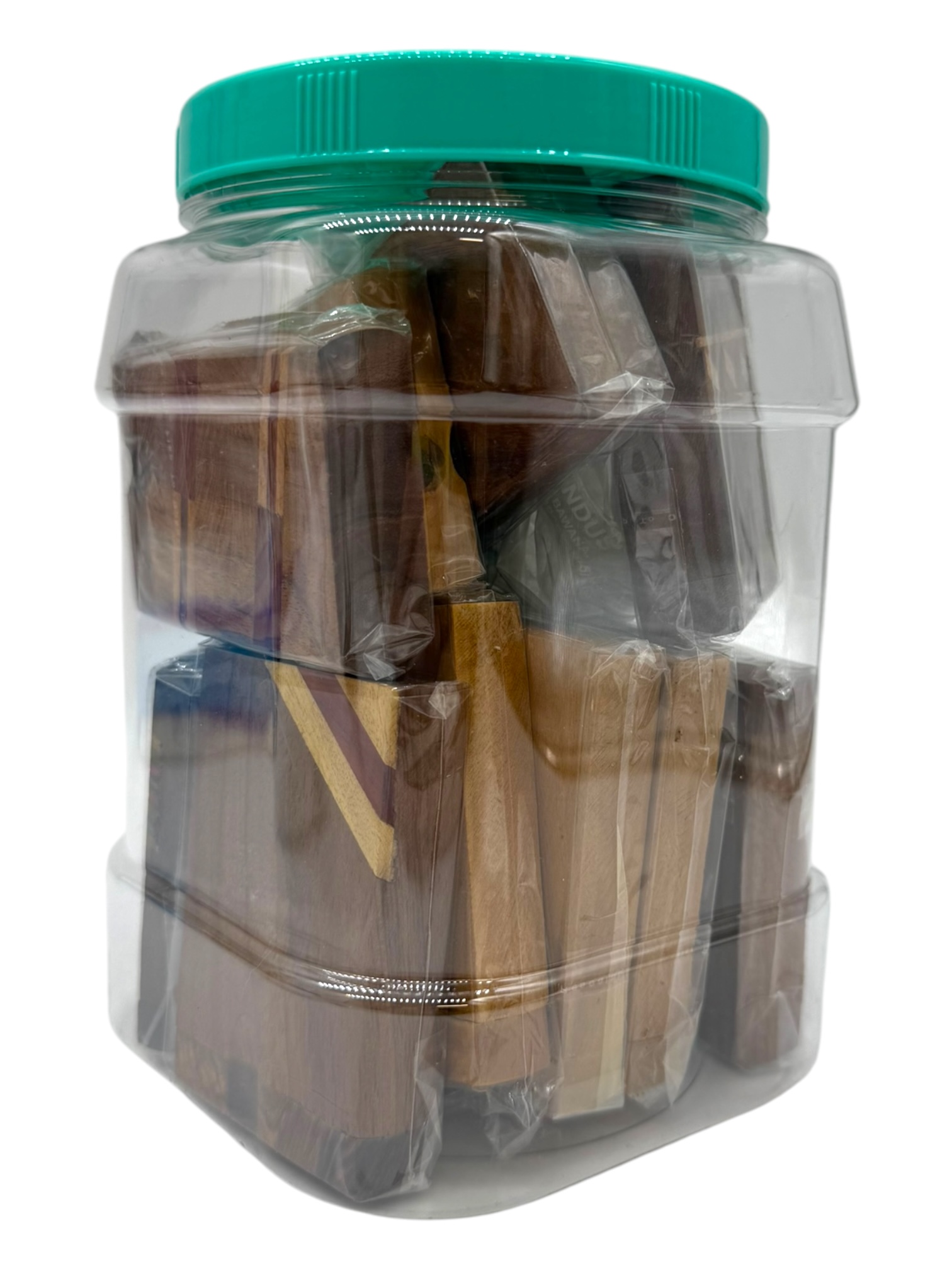 WOODEN SMALL DUGOUTS WITH METAL CIGARETTES 2" - JAR OF 15