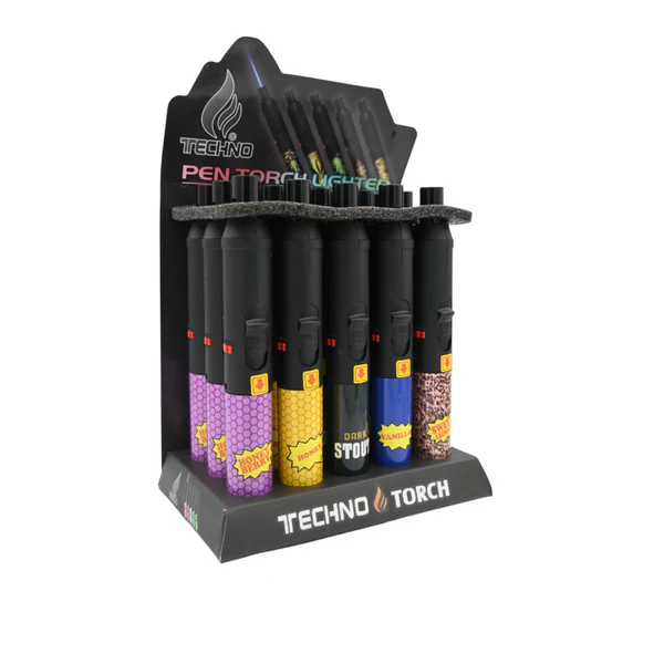 TECHNO PEN TORCH LIGHTER BACKWOODS - DISPLAY OF 15