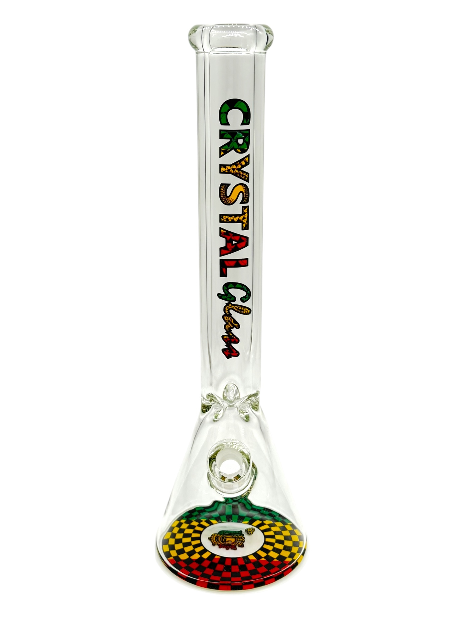CRYSTAL GLASS RASTA BASE DOWNSTEM WATERPIPE 17"