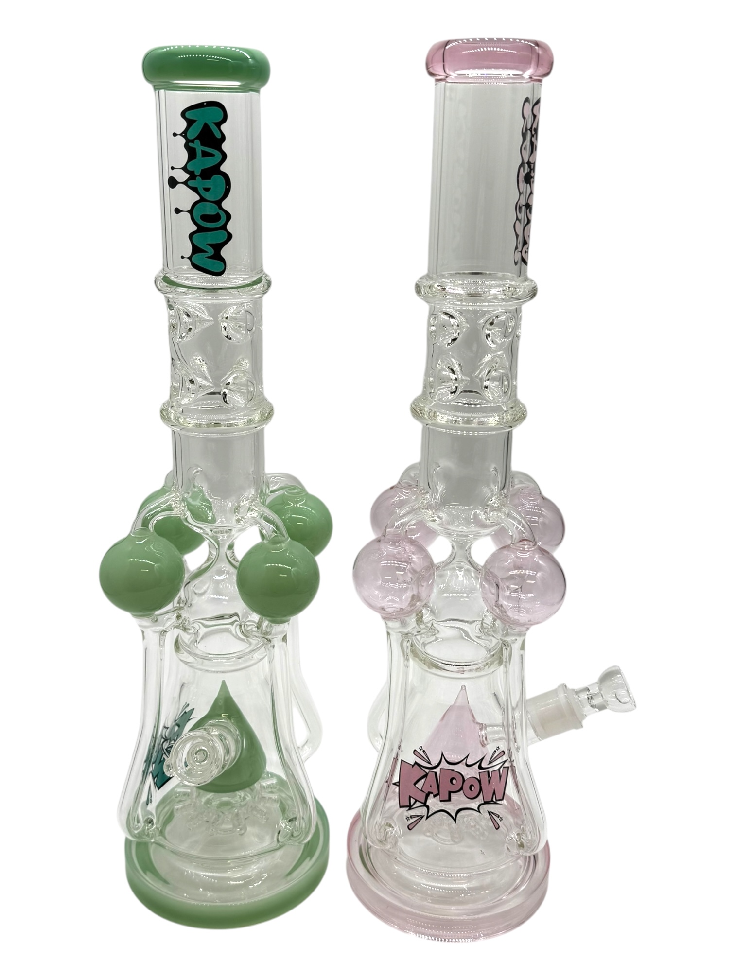 KAPOW CONE MULTI PERC LARGE RECYCLER WATERPIPE 19"