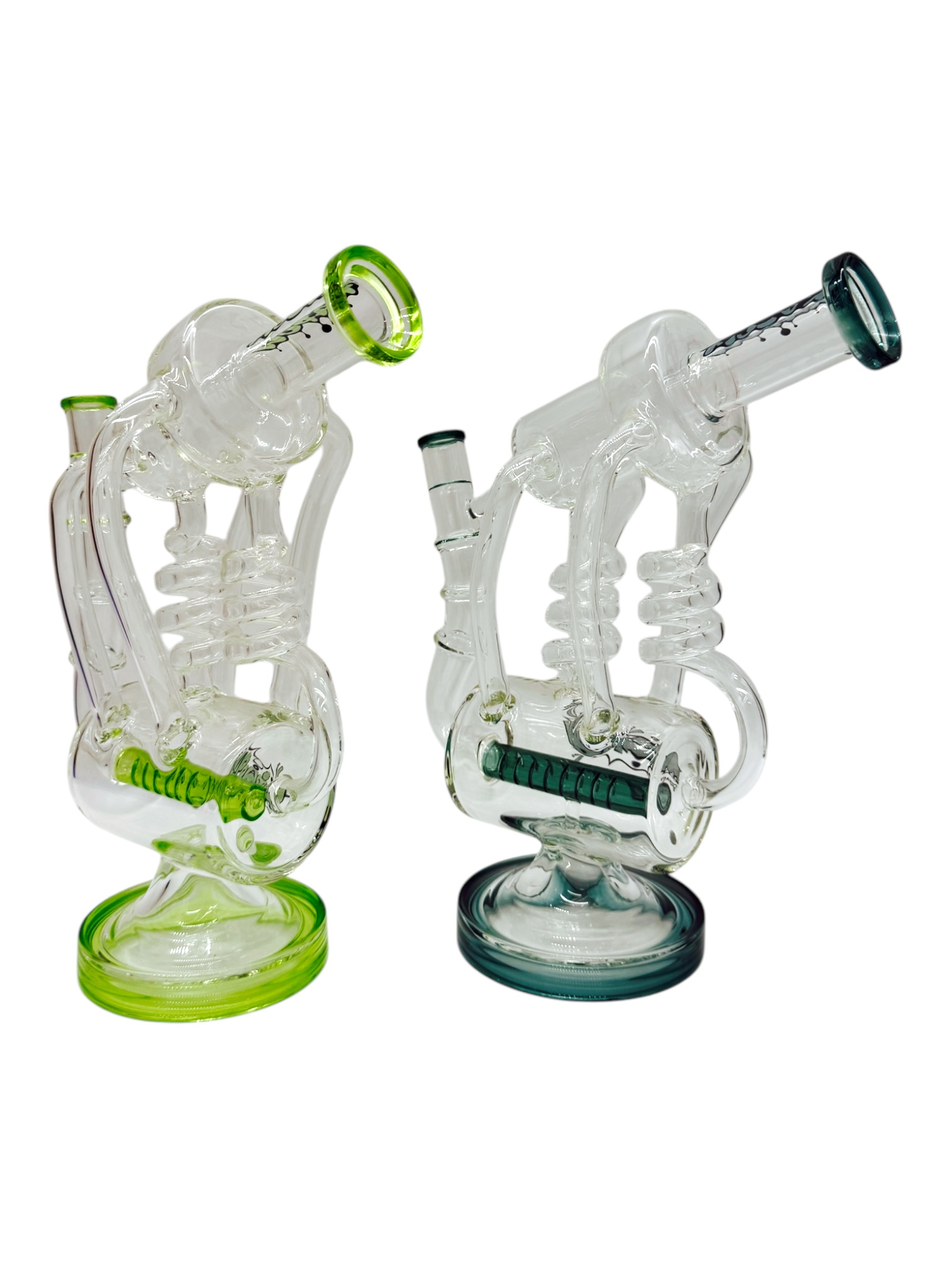 KAPOW CYLINDER INLINE COILS RECYCLER WATERPIPE 10"