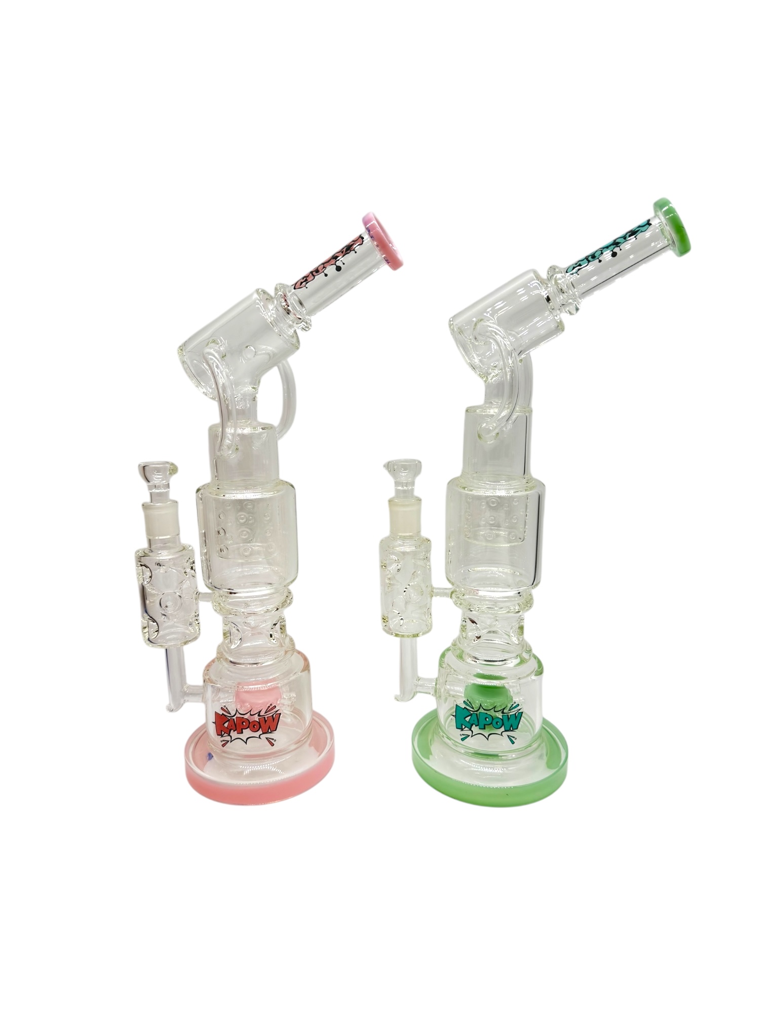 KAPOW FLOWER PERC HEAVY WATERPIPE 16"