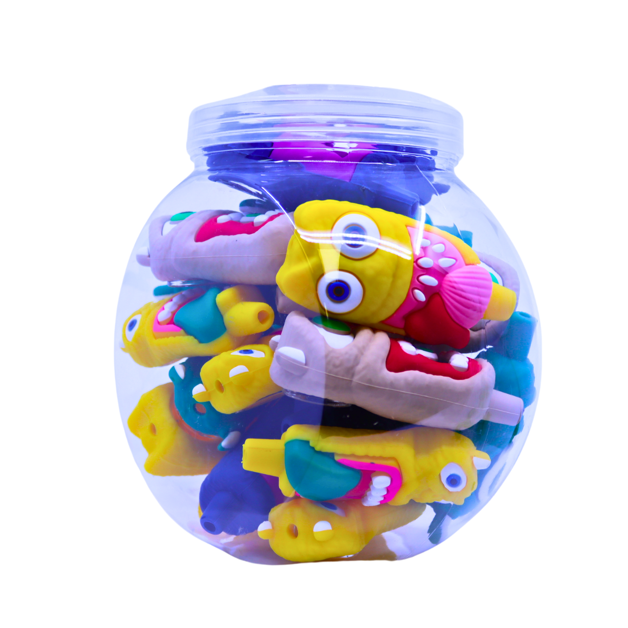SILICONE HAND PIPE MONSTER ASSORTED DESIGNS - JAR OF 20